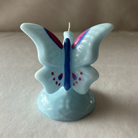 Sky Blue Wax Butterfly Candle - Picture 2 of 8